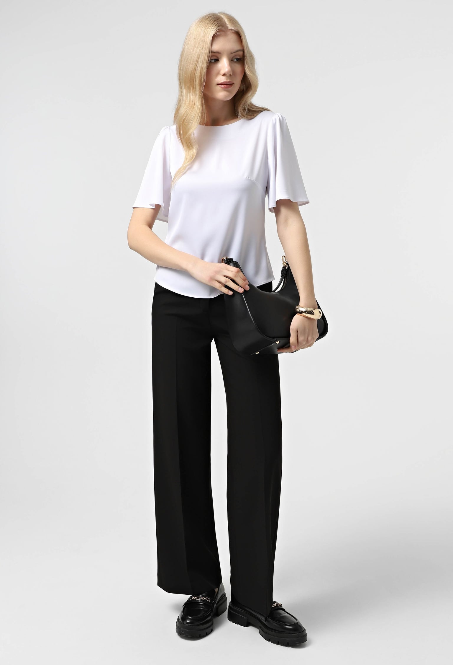 Блузка 5139-1 білий атлас-пандора 36(р)