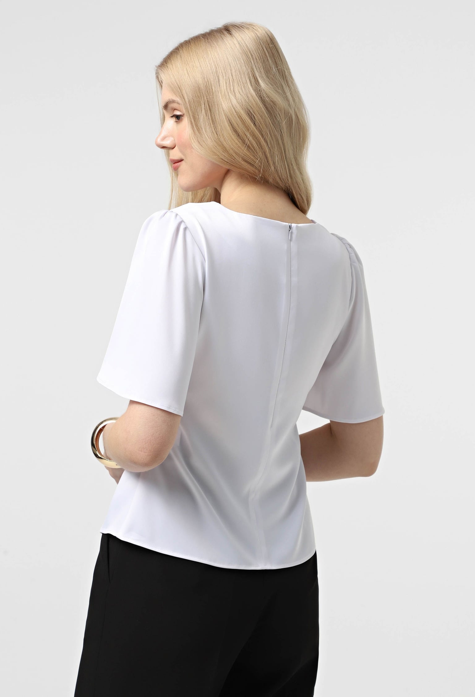 Блузка 5139-1 білий атлас-пандора 36(р)