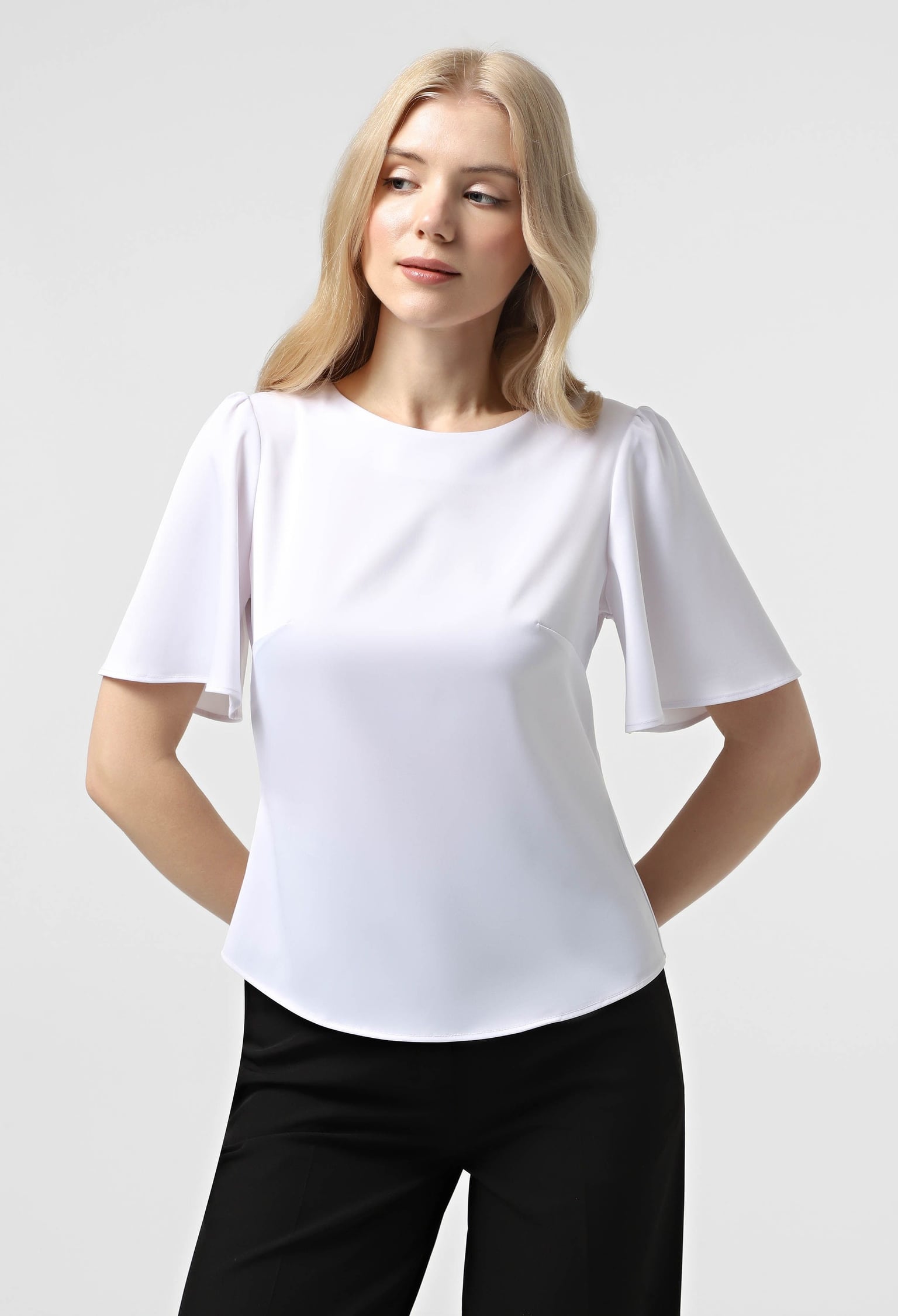 Блузка 5139-1 білий атлас-пандора 36(р)