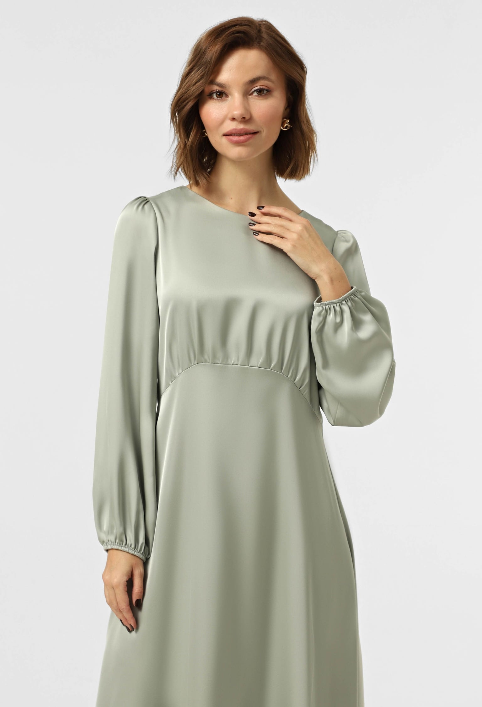 Плаття 7022-9 оливковий шовк-армані 44(р)