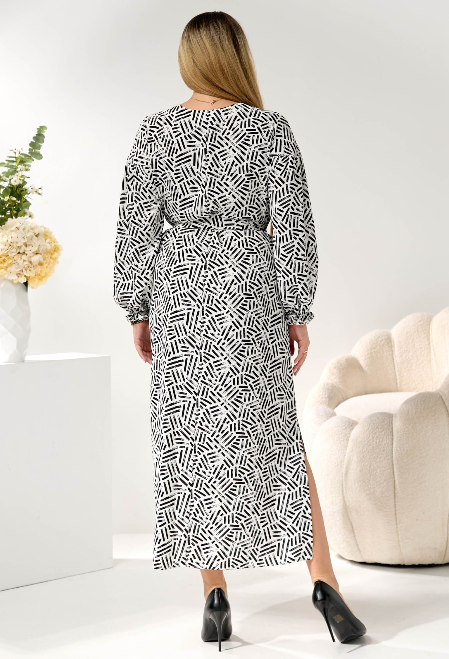 Плаття 7162 молочний, принт креп-шовк 40(р)