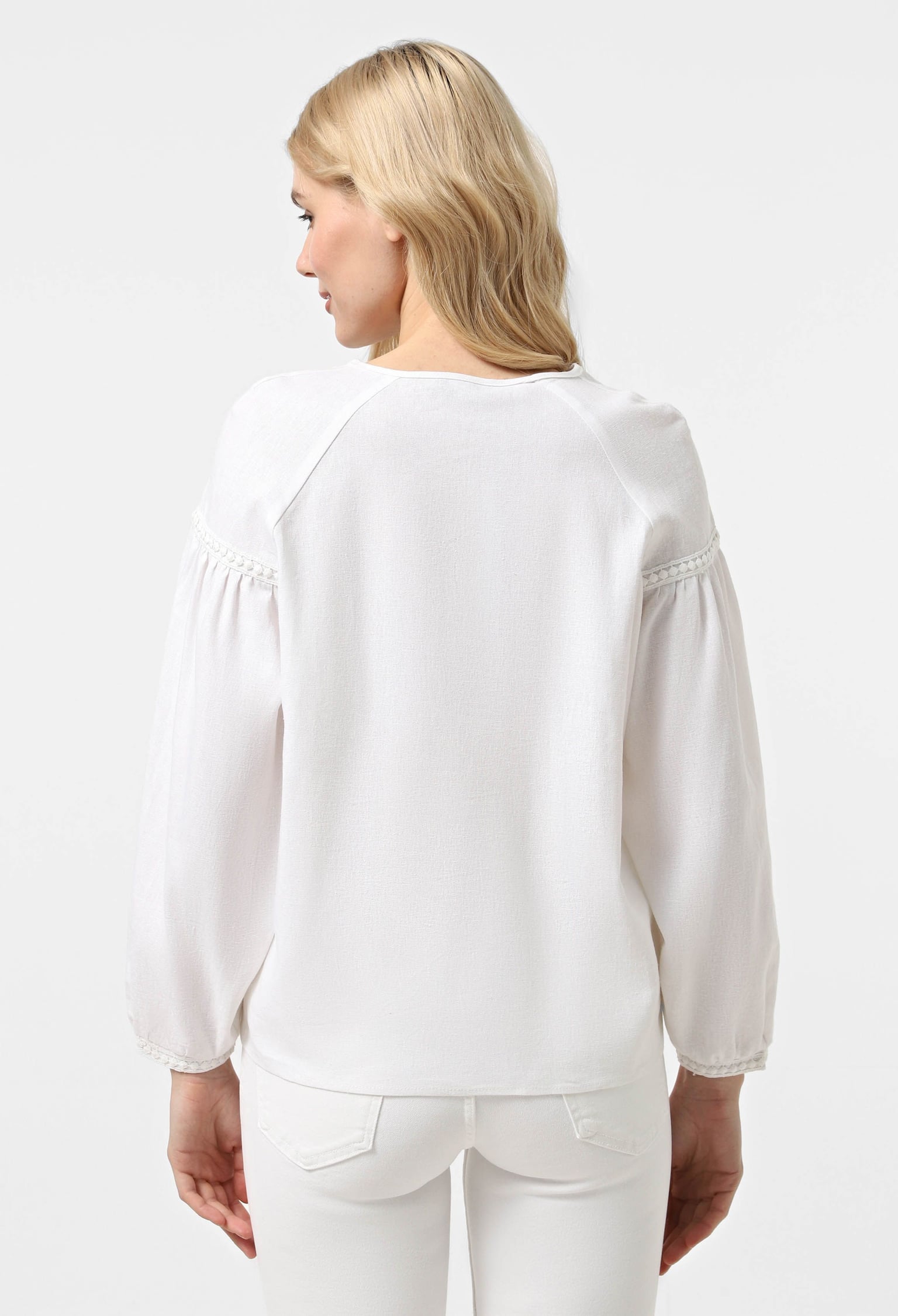 Блузка 5161 молочний льон 42(р)