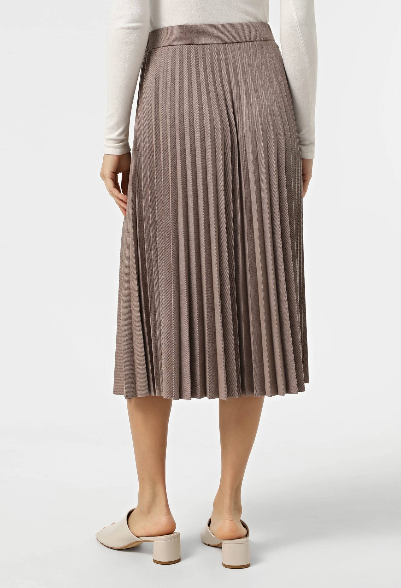 Спідниця 1135-4 капучино замша-діагональ, плісе 48(р)