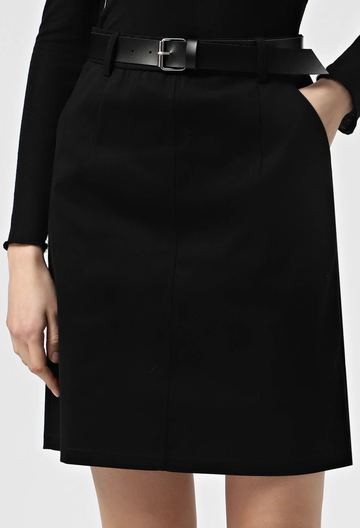 Спідниця 1066-14 чорний котон-джинс 40(р)