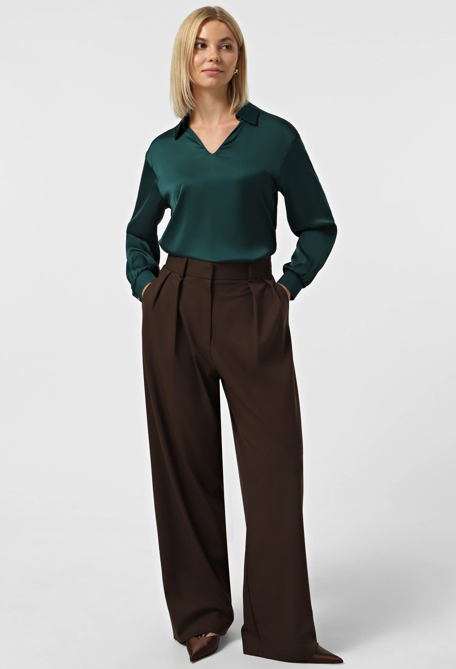 Блузка 5183 смарагдовий шовк-армані 40(р)