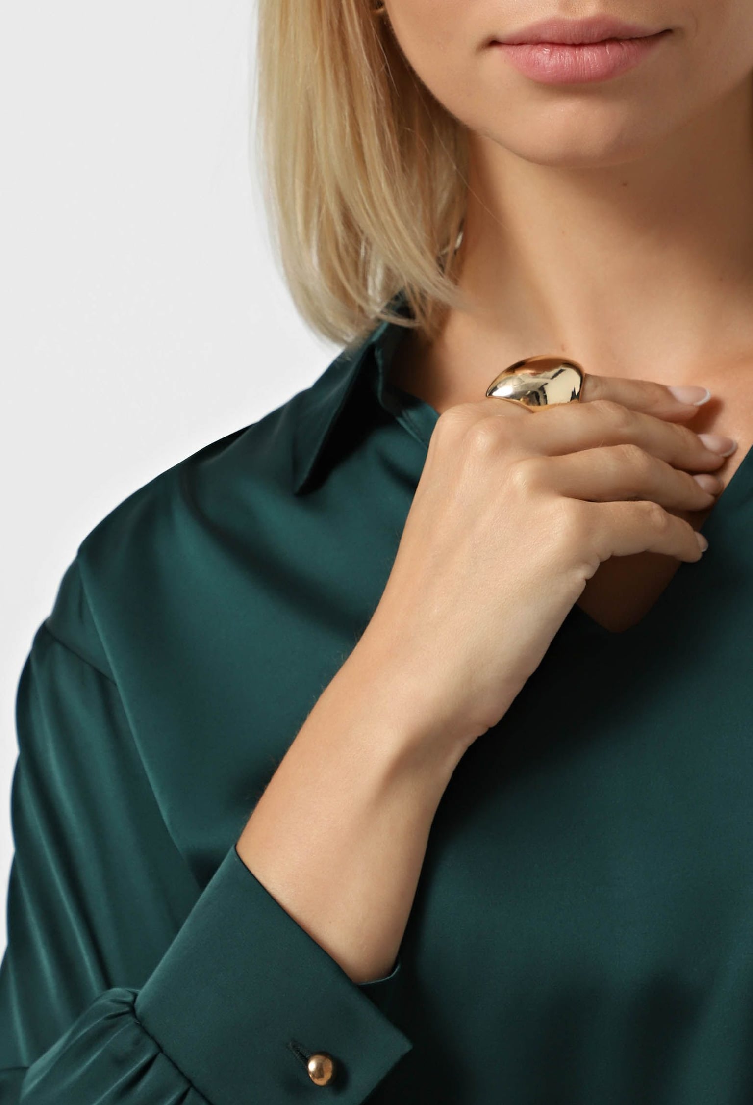 Блузка 5183 смарагдовий шовк-армані 40(р)