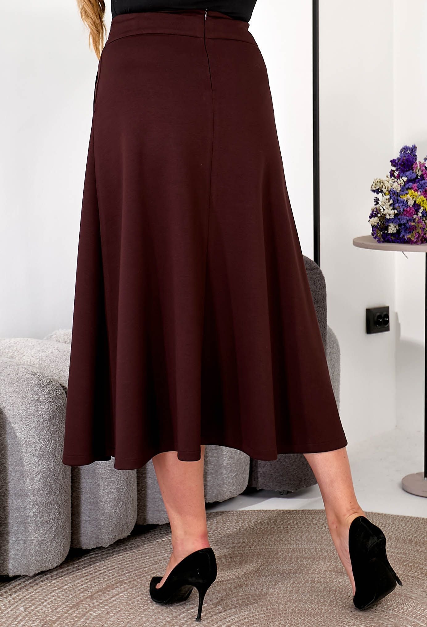 Спідниця 1502 шоколадний трикотаж 38(р)