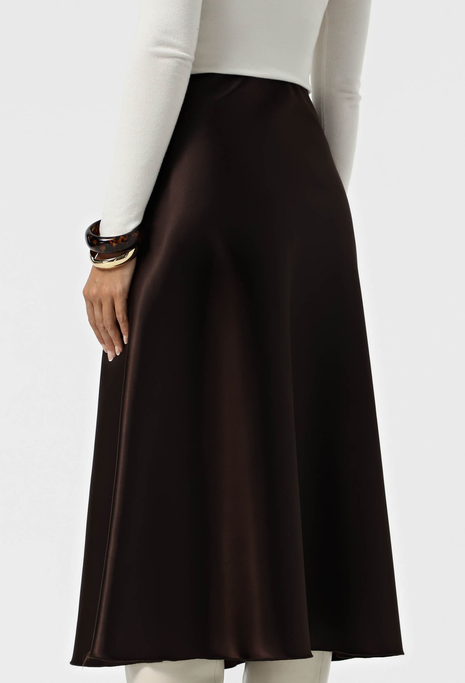 Спідниця 1279-9 шоколадний атлас 40(р)