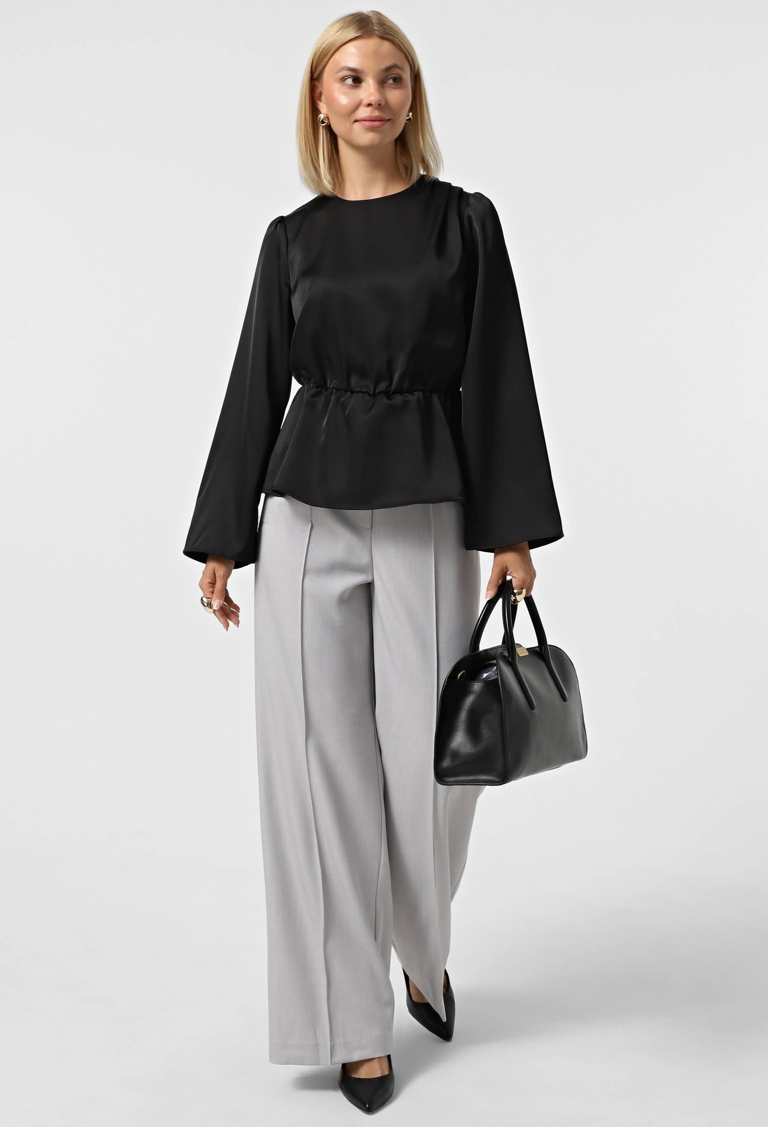 Блузка 5196 чорний шовк-армані 46(р)