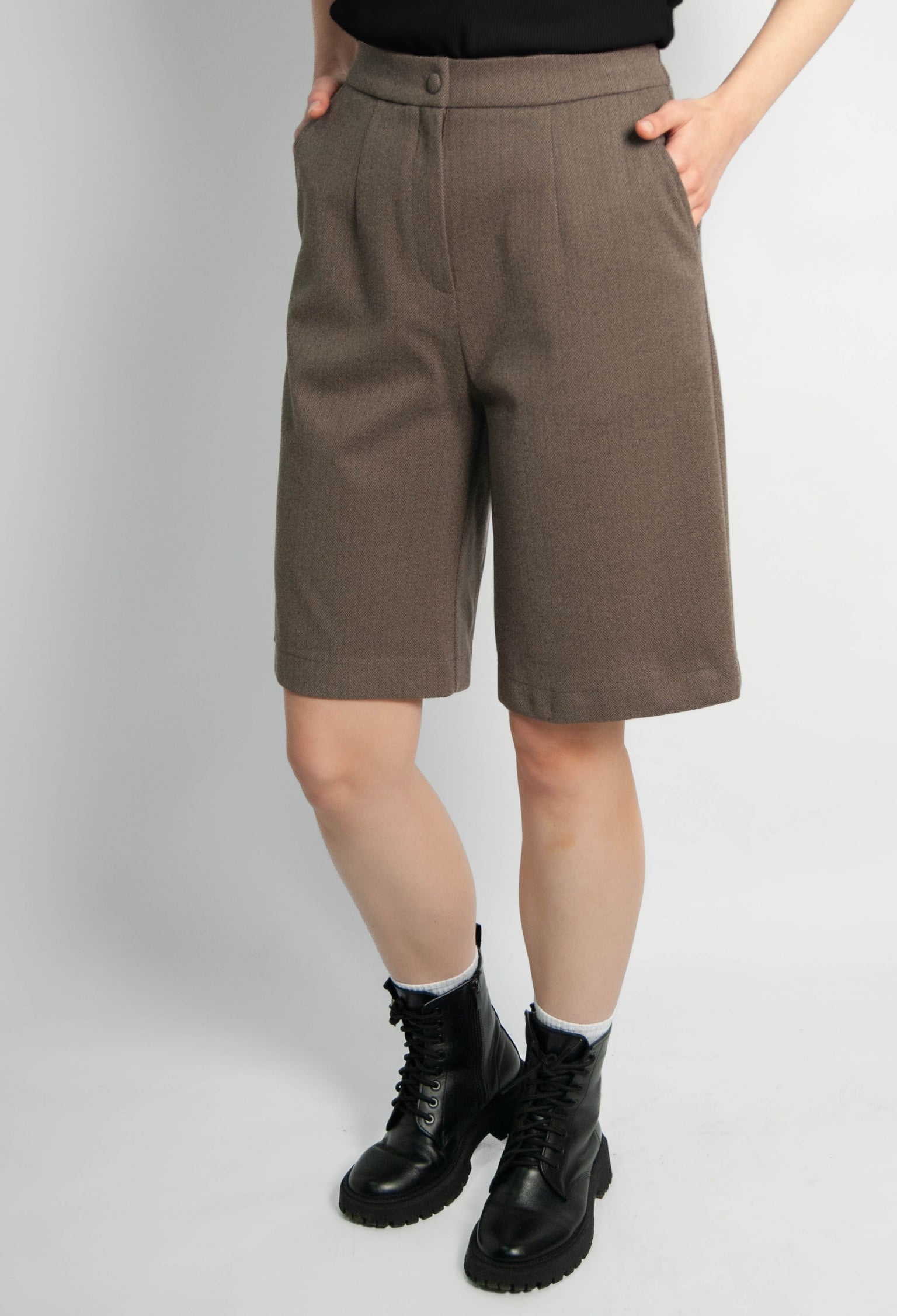 Шорти 9123-1 капучино кашемір, дрібна ялинка 36(р)