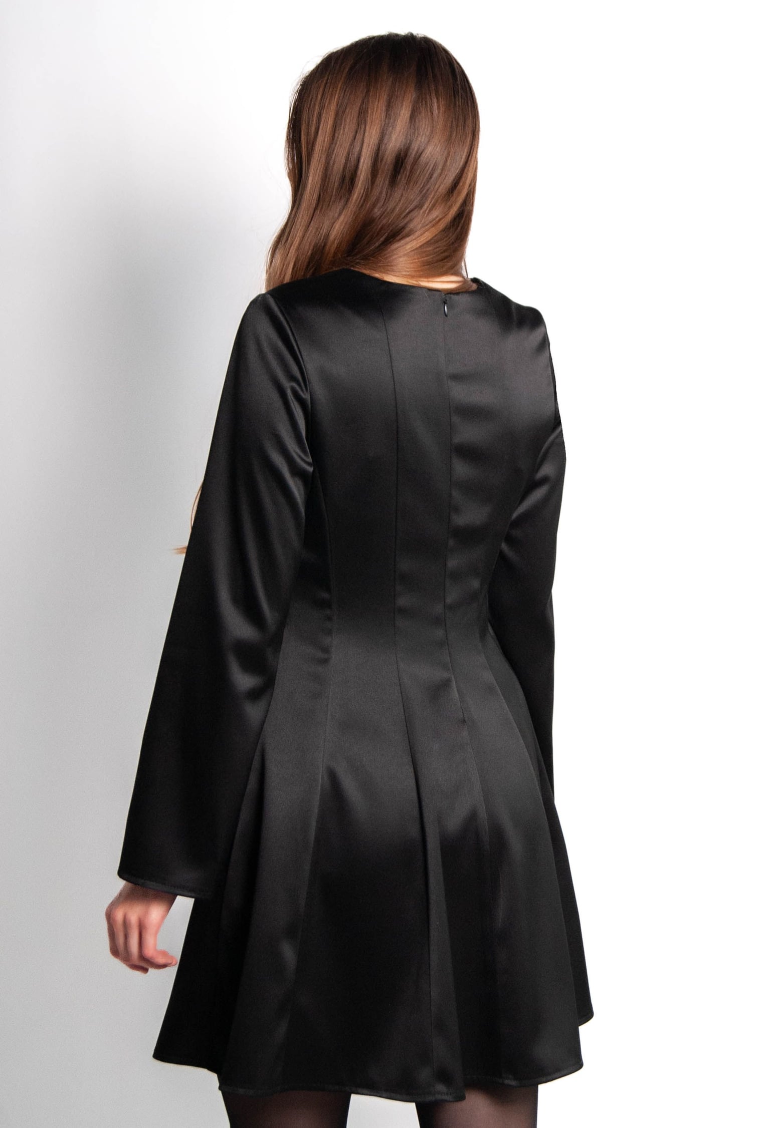 Плаття 7215 чорний атлас 42(р)