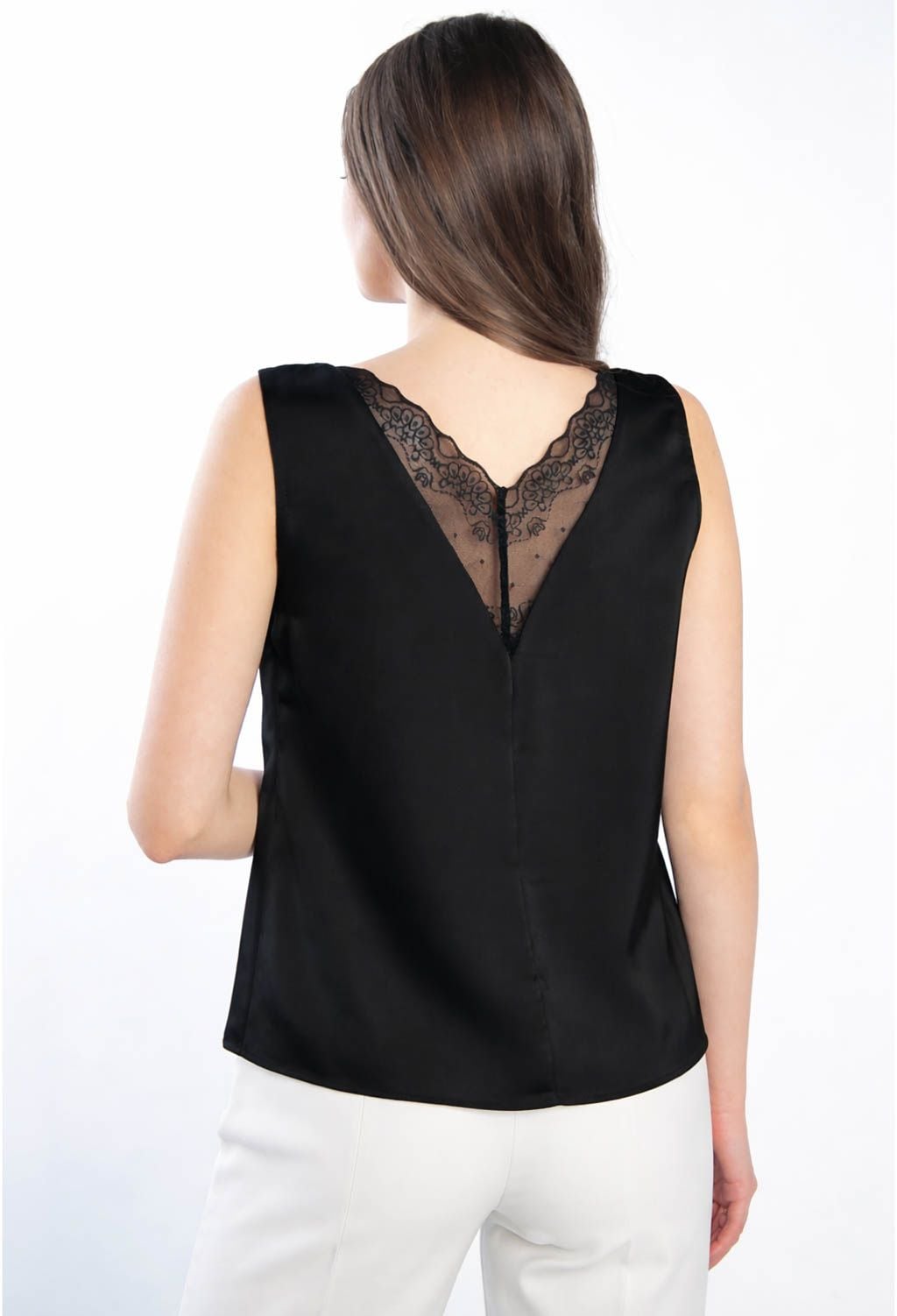 Блузка 5200 чорний атлас 36(р)