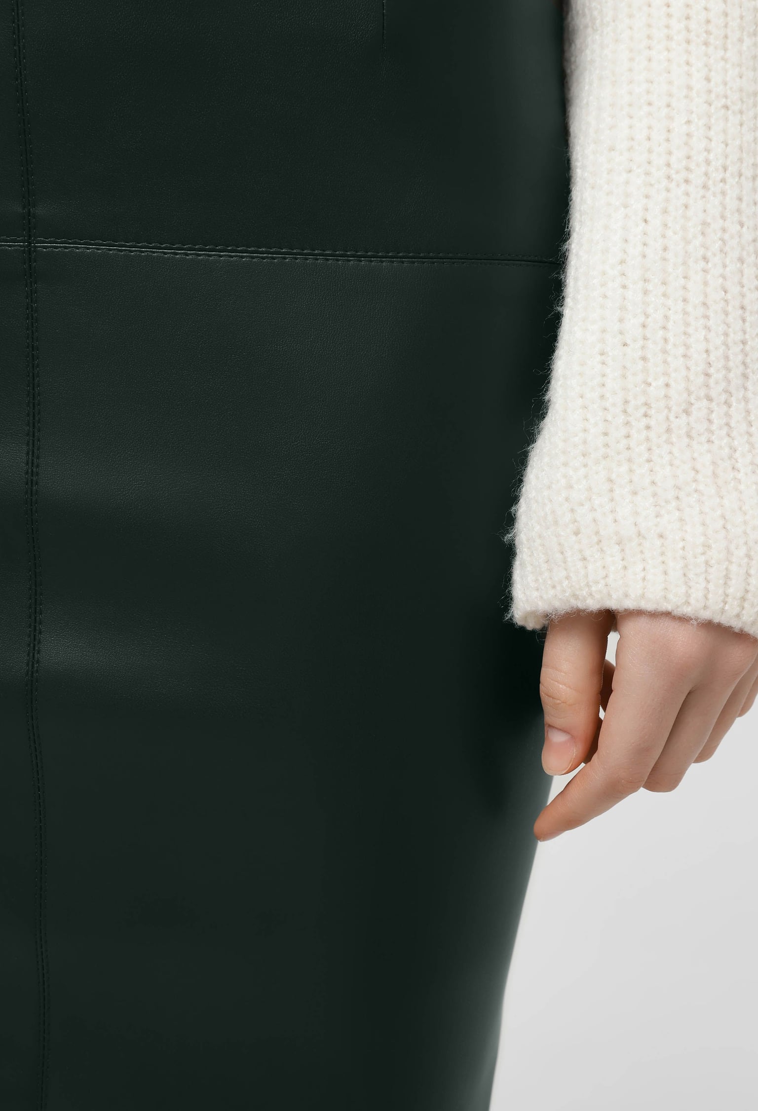 Спідниця 540-34 темний смарагд шкіра на замші 46(р)