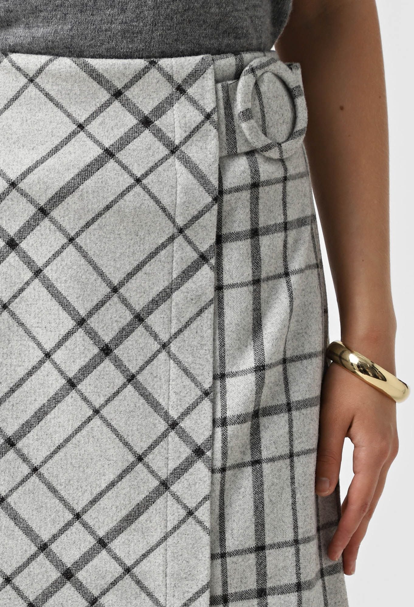 Спідниця 1417-1 сірий кашемір-клітинка 38(р)